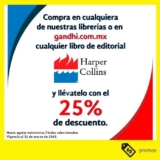 En Gandhi 25% de descuento en libros de la editorial Harper Collins