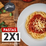 En restaurantes Gino’s 2×1 en pastas a partir de las 18:00