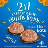 En El Globo 2×1 en pan de muerto con frutos rojos al pedir por Uber Eats