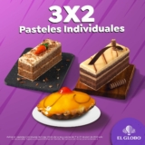 3×2 en pasteles individuales en el Globo