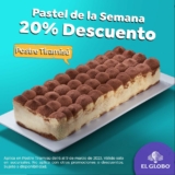 20% de descuento en postre Tiramisú esta semana en El Globo