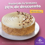 Pastel de la Semana El Globo: 20% de descuento en carrot cake del 13 al 16 de marzo