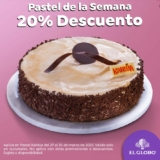 Pastel de la Semana El Globo: 20% de descuento en pastel Kahlúa
