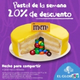 Pastel de la Semana El Globo: 20% de descuento en Pastel con M&M’s Amarillo
