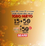 Gran Venta de Año Nuevo Sears 30 y 31 de diciembre: Hasta 50% de descuento + hasta 15 msi