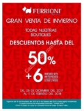 Gran Venta de Invierno Ferrioni: Hasta 50% de descuento + 6 meses sin intereses