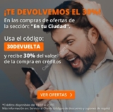 Código Groupon de 30% de bonificación en créditos en ofertas en tu Ciudad