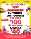 En HEB $40 de descuento por cada $100 de compra en juguetes hoy