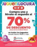Promoción HEB Juguetilocura: Segundo juguete al 70% de descuento