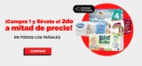 Segundo a mitad de precio en todos los pañales en HEB