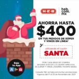 Cupón Navidad HEB de $100 de descuento por cada $500 de compra en súper y vinos