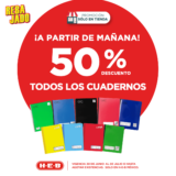 50% de descuento en todos los cuadernos en HEB