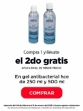 2×1 en gel antibacterial de 200 y 500 ml en HEB