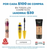 En HEB $30 de descuento por cada $100 de compra en todos los cosméticos y maquillaje