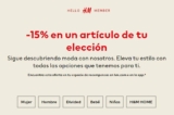 En H&M 15% de descuento en un solo artículo de precio regular