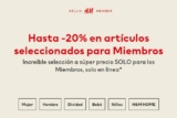 En H&M hasta 20% de descuento en artículos seleccionados de tienda en línea
