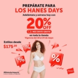 Hanes Days: 20% de descuento + envíos gratis en toda la tienda