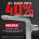 Helvex Buen Fin 2021: 40% de descuento en llaves para baño y cocina, regaderas, wc, lavabos y accesorios