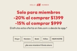 Toda la tienda H&M del 15% al 20% de descuento adicional