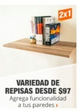 2×1 en repisas seleccionadas en Home Depot