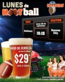 Promoción Hooters Monday Night Football: Cerveza de barril a $29 los lunes