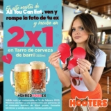 Promo San Valentín Hooters: 2×1 en tarro de cerveza si rompes la foto de tu ex