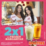2×1 en frozen margaritas y en tarros de cerveza en Hooters hoy 14 de febrero