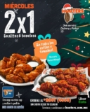 2×1 en alitas y boneless en Hooters hoy miércoles