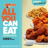 Promoción Hooters Martes de todo lo que puedas comer por $289