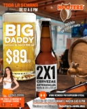 En Hooters 2×1 en cervezas artesanales y Big Daddy a $89 esta semana