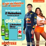 Promoción Hooters Formula 1: Compra 2 cervezas Heineken y llévate una Heineken Silver gratis este fin de semana