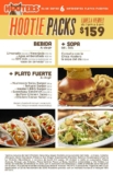 Promoción Hooters Hootie Packs: Comidas completas con bebida, sopa y plato fuerte por $159 de lunes a viernes