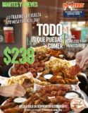 En Hooters todas las alitas, boneless y papas curly que puedas comer por $238 los martes y jueves