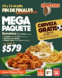 Promoción Hooters Fin de Finales: Mega Paquete de $965 a $579 este sábado y domingo