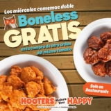 2×1 en boneless en Hooters los miércoles de julio