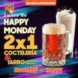 Happy Monday Hooters 4 de septiembre: 2×1 en tarro de cerveza de barril y coctelería