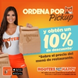En Hooters 10% de descuento adicional si ordenas y recoges tu pedido