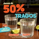 Tragos a mitad de precio en Hooters los jueves de enero