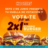 Promoción Voto 2024 en Hooters: 2×1 en hamburguesas mostrando tu huella de votación