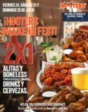 2×1 en alitas, boneless, cervezas y tragos en el Hooters Weekend Fest 2020