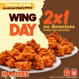 Promoción Hooters Día de las Alitas: 2×1 en boneless el viernes 29 de julio