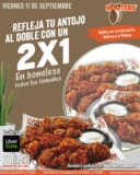 En Hooters 2×1 en boneless hoy viernes 11 de septiembre (también por Uber Eats)