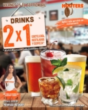 2×1 en cervezas y tragos este viernes en Hooters