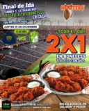 Promoción Hooters final Liga Mx: 2×1 en Boneless en delivery y pickup