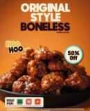 Promo Hooters: 50% de descuento en Style Boneless los miércoles por Delivery y Pickup