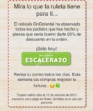 Código Sin Delantal del 20% de descuento sólo hoy 12 de octubre