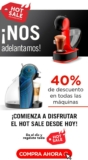 Promoción Nescafé Dolce Gusto Hot Sale 2019: 40% de descuento en todas las cafeteras