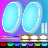 Remate en juego de 2 lámparas de techo LED con colores RGB y control remoto baja a su menor precio