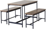 Juego de comedor con 2 bancas de madera y metal bajan a su menor precio