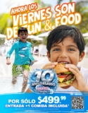 Promo de Aniversario Aquatico Inbursa: entrada + una comida por $499.99 los viernes
